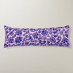 Leaves pattern.13.bw Lpink BG Body Pillow