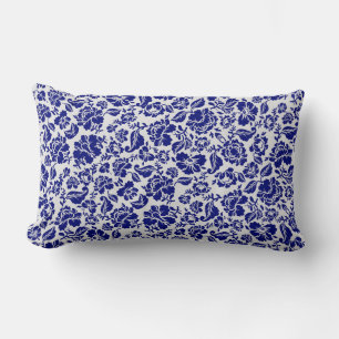 Leaves pattern.13.bw Offpink BG Lumbar Pillow