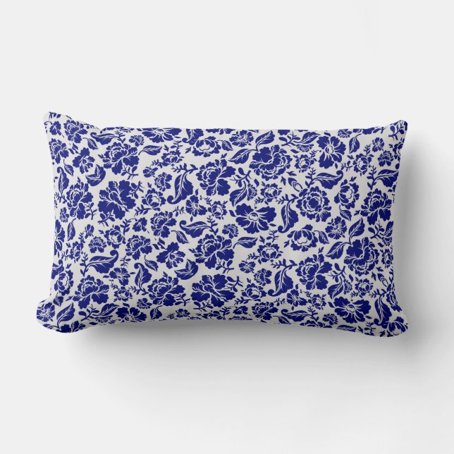 Leaves pattern.13.bw Offpink BG Lumbar Pillow (Front)