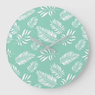 Leaves Pattern 14 Large Clock