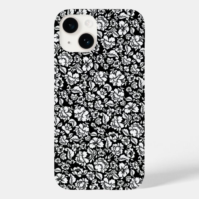 Leaves pattern 14b. black BG Case-Mate iPhone Case (Back)