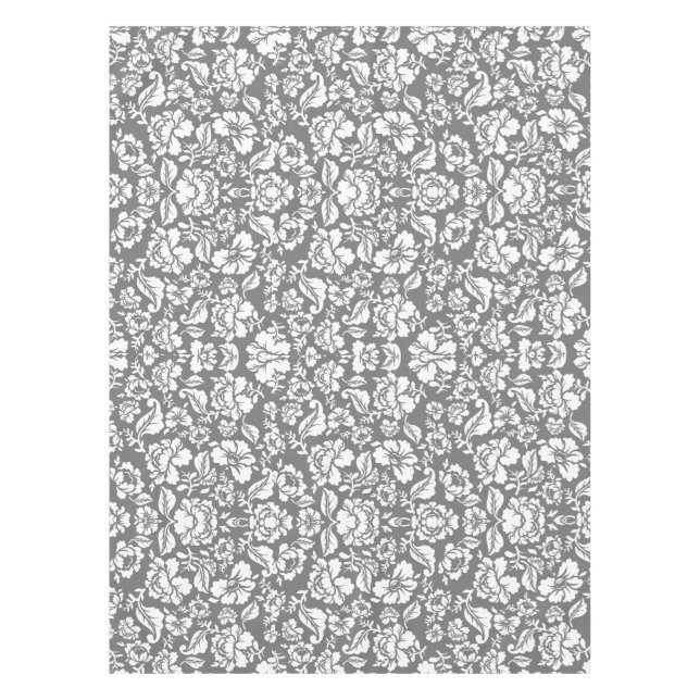 Leaves pattern 14b Grey BG Tablecloth (Front)