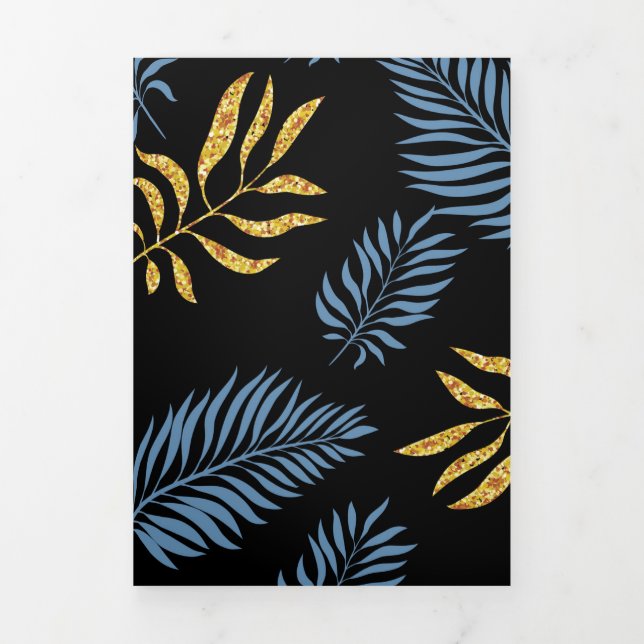 Leaves Pattern 17 Tri-Fold Holiday Card (Cover)