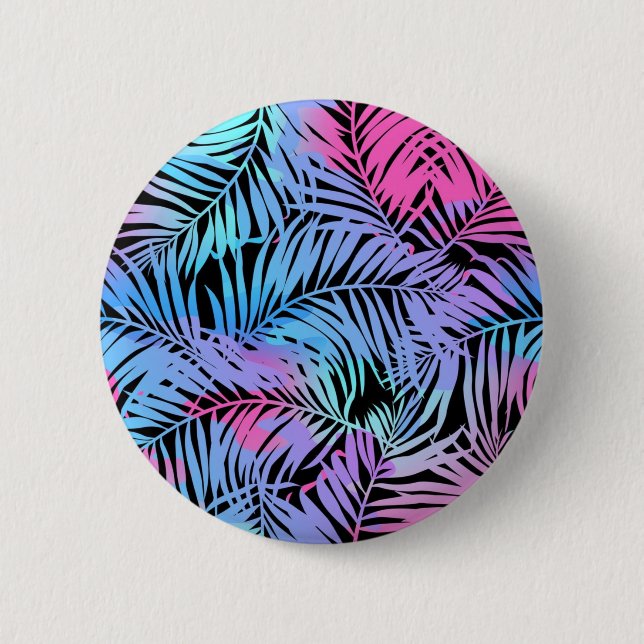 Leaves pattern 2 inch round button (Front)