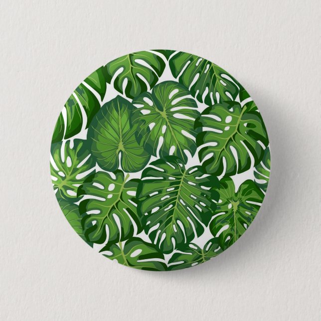 Leaves pattern 2 inch round button (Front)