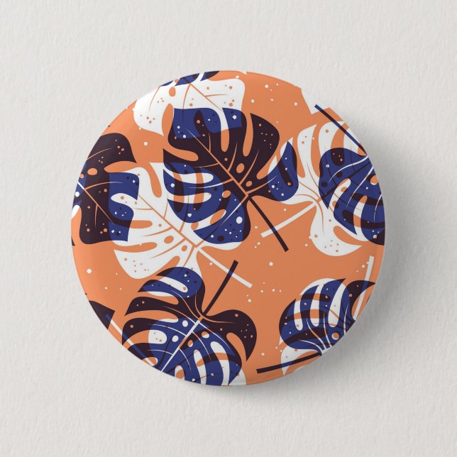 Leaves pattern 2 inch round button (Front)