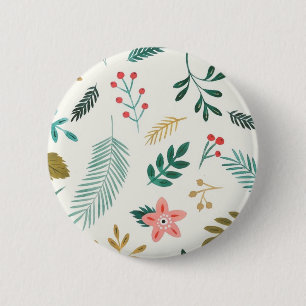 Leaves pattern 2 inch round button