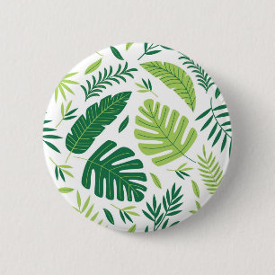 Leaves pattern 2 inch round button