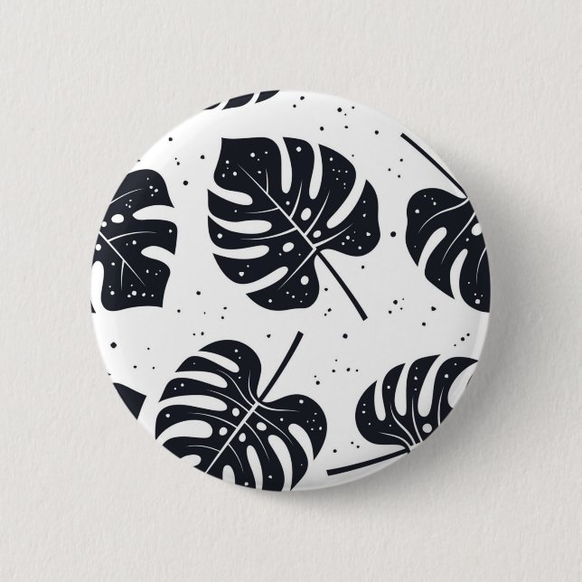 Leaves pattern 2 inch round button (Front)