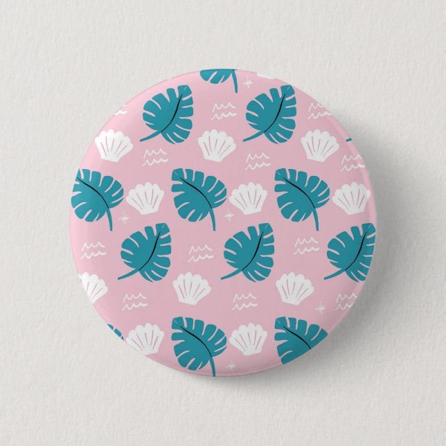 Leaves pattern 2 inch round button (Front)