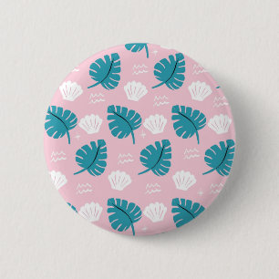 Leaves pattern 2 inch round button