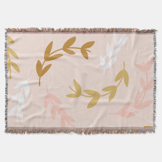 Leaves Pattern 4 Throw Blanket (Front)