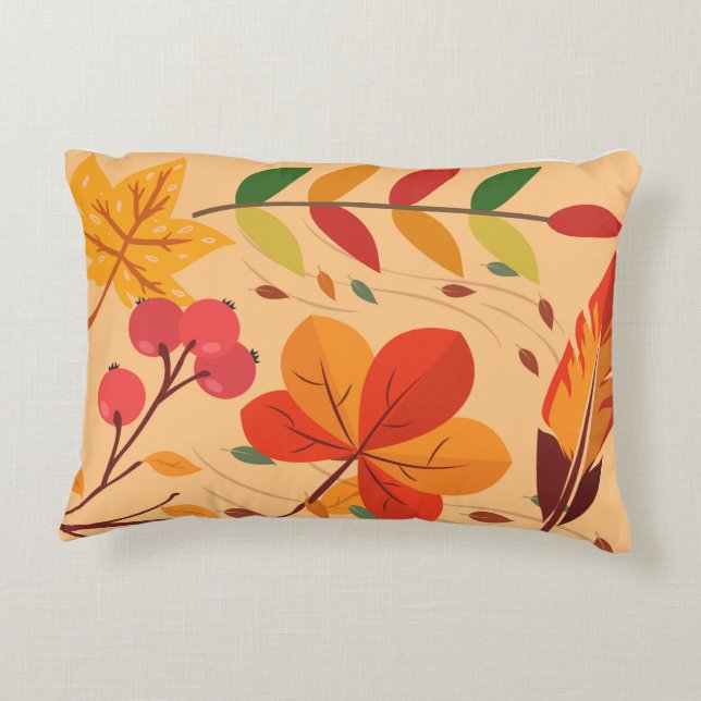 Leaves Pattern Accent Pillow (Back)