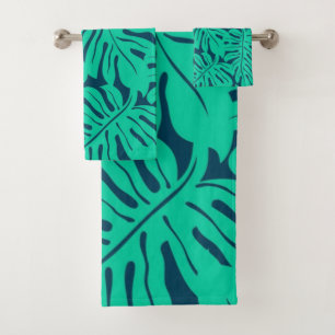 Leaves pattern bath towel set