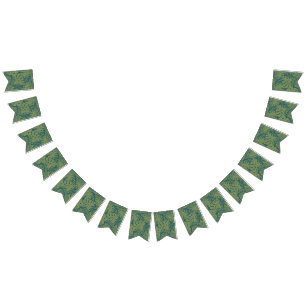 Leaves pattern bunting flags