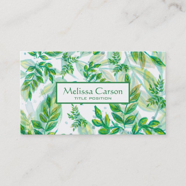 Leaves Pattern Business Card (Front)