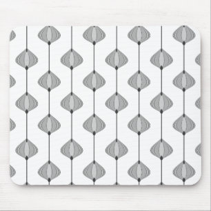 Leaves pattern in grey mouse pad