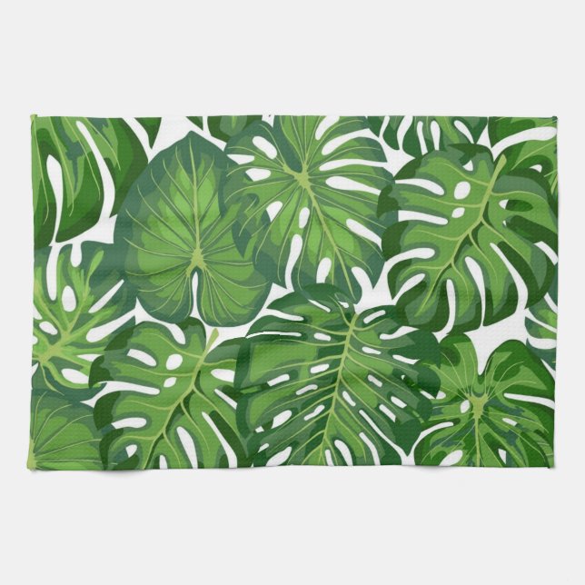 Leaves pattern kitchen towel (Horizontal)