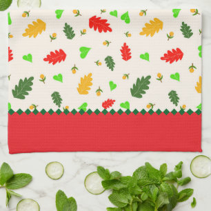 Leaves pattern kitchen towel