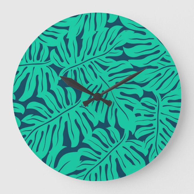 Leaves pattern large clock (Front)