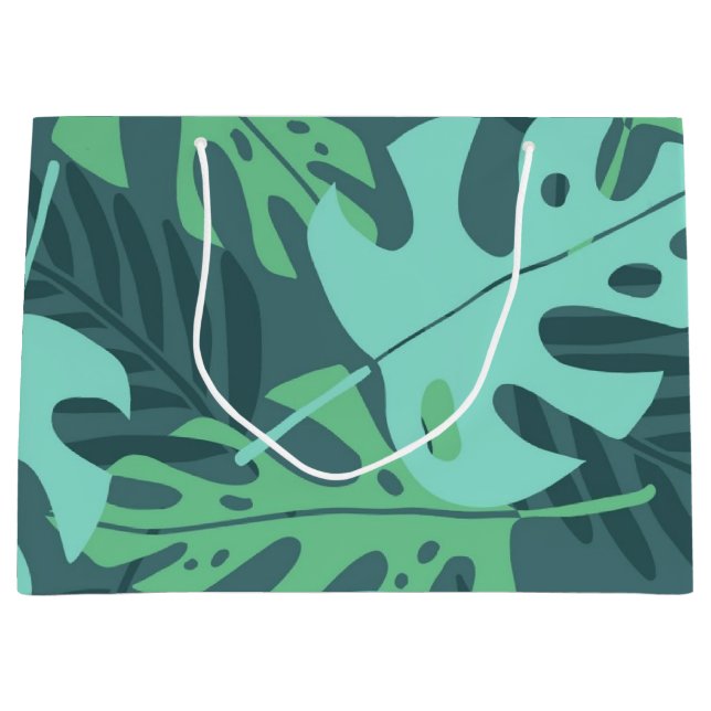 Leaves pattern large gift bag (Front)