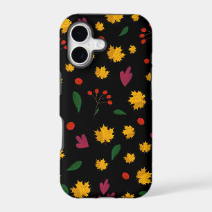 Leaves pattern on a black background