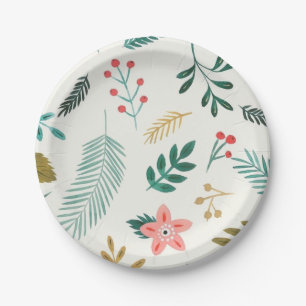 Leaves pattern paper plate