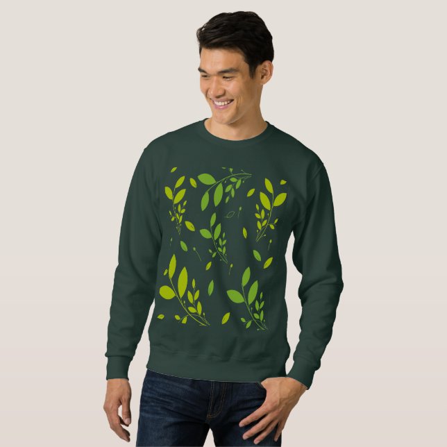 leaves pattern  sweatshirt (Front Full)