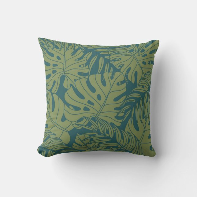 Leaves pattern throw pillow (Front)