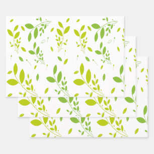 leaves pattern wrapping paper sheet