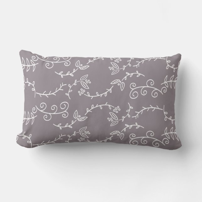 leaves patterned lumbar pillow (Front)