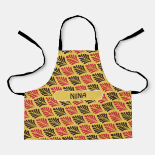 Leaves Pink Brown Minimal Pattern Apron
