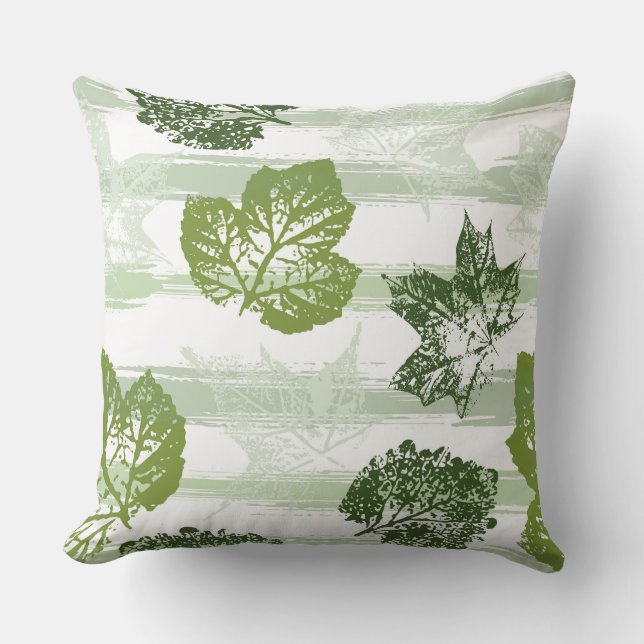 Leaves Print Accent Pillow (Front)