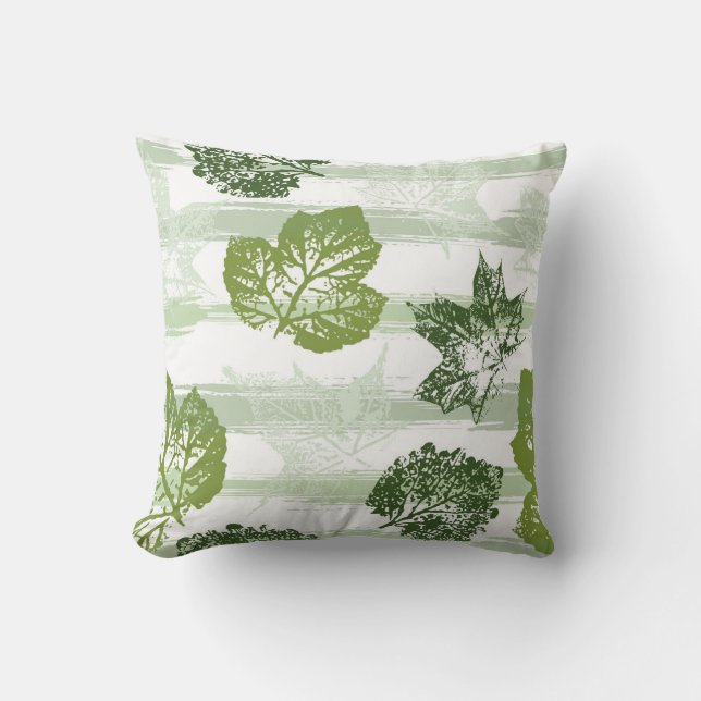 Leaves Print Accent Pillow (Front)