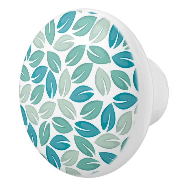 Leaves Print Ceramic Cabinet Knob (Right)