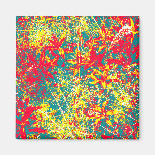 leaves red green yellow and white magnet