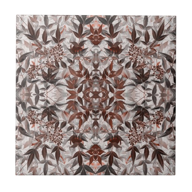 Leaves Sacred Bamboo 2 Kaleidoscope Tile (Front)