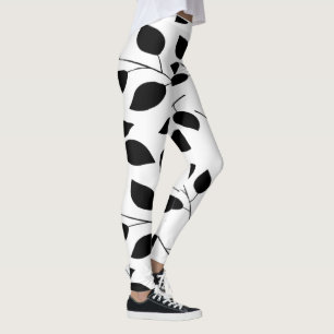 leaves silhouette leggings