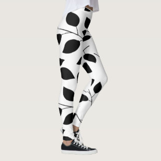 leaves silhouette leggings