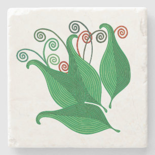 Leaves Stone Coaster