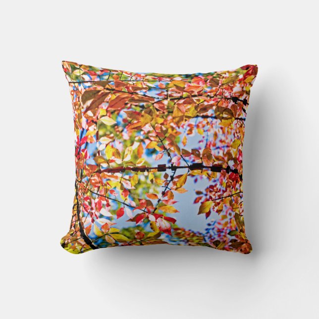 Leaves Throw Pillow (Front)