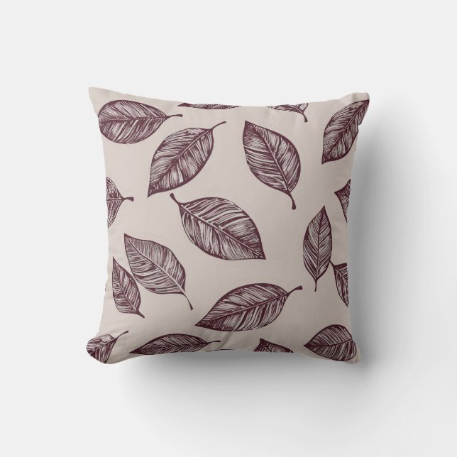 Leaves Throw Pillow (Front)