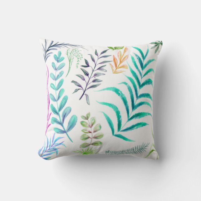 Leaves Throw Pillow (Front)