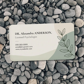 Leaves & Waves - Therapist & Psychologist Business Card