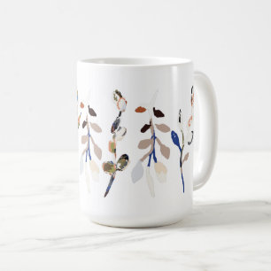 Leaves White Elegant Watercolor Floral Coffee Mug