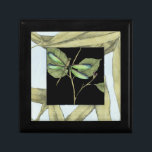 Leaves with Dragonfly Inset by Jennifer Goldberger Gift Box<br><div class="desc">This drawing of leaves by Jennifer Goldberger features an inset of a dragonfly on a black background. The nighttime feel of the inset contrasts nicely with the daytime feel of the print of leaves. Get yours today!</div>