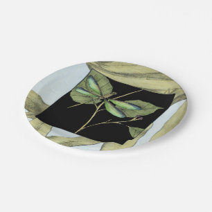 Leaves with Dragonfly Inset by Jennifer Goldberger Paper Plate