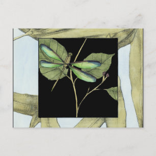 Leaves with Dragonfly Inset by Jennifer Goldberger Postcard
