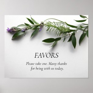 Leaves with lavender poster