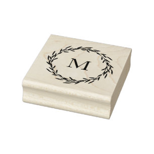 Leaves Wreath Rubber Stamp